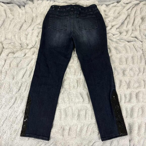 Chicos Jeans Womens 6R Jegging Ankle Pull-On Dark Wash Embellished Stretch Denim - Picture 2 of 10